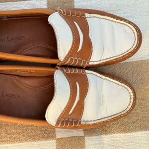 Ralph Lauren Women’s Tan and white Loafers